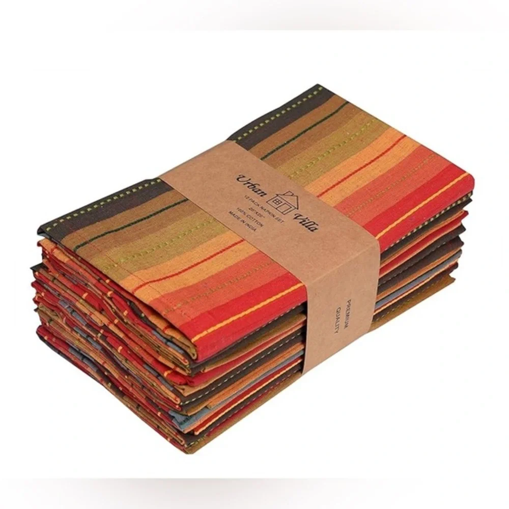 NWT Urban Villa Napkin 100% Cotton set of 12 size 20”x20”